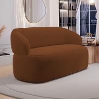 Sofá Orgânico 02 Lugares Living Glee 140cm Veludo Terracota - Desk Design