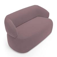 Kit 02 Poltronas Giratória E 01 Sofá Orgânico Glee 03 Lugares 170cm Veludo Rosê - Desk Design - 7