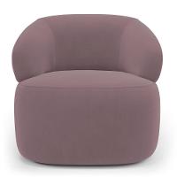 Kit 02 Poltronas Giratória E 01 Sofá Orgânico Glee 03 Lugares 170cm Veludo Rosê - Desk Design - 8