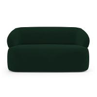 Kit 02 Poltronas Giratória E 01 Sofá Orgânico Glee 03 Lugares 170cm Veludo Verde Escuro Desk Design - 6