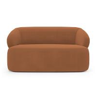 Kit 02 Poltronas Giratória E 01 Sofá Orgânico Glee 02 Lugares 140cm Bouclê Terracota - Desk Design - 7