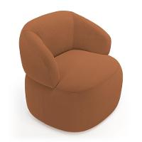 Kit 02 Poltronas Giratória E 01 Sofá Orgânico Glee 02 Lugares 140cm Bouclê Terracota - Desk Design - 8