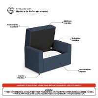 Calçadeira Báu Solteiro Atena 90cm Capitonê Linho Azul - Desk Design - 5