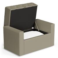 Calçadeira Báu Solteiro Atena 90cm Capitonê Veludo Bege - Desk Design - 7