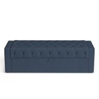 Calçadeira Báu Queen Size Atena 160cm Capitonê Linho Azul - Desk Design - 3