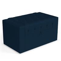 Calçadeira Báu Solteiro Atena 90cm Capitonê Veludo Azul Marinho - Desk Design - 1