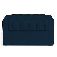 Calçadeira Báu Solteiro Atena 90cm Capitonê Veludo Azul Marinho - Desk Design - 3