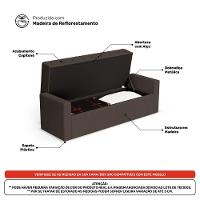 Calçadeira Báu King Size Atena 195cm Capitonê Linho Cacau - Desk Design - 6