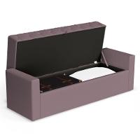 Calçadeira Báu Queen Size Atena 160cm Capitonê Veludo Rosê - Desk Design - 3