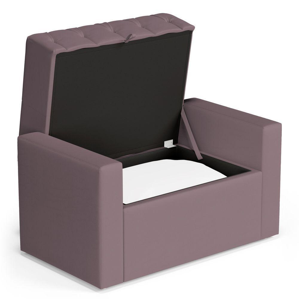 Calçadeira Báu Solteiro Atena 90cm Capitonê Veludo Rosê - Desk Design - 7