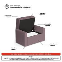 Calçadeira Báu Solteiro Atena 90cm Capitonê Veludo Rosê - Desk Design - 5