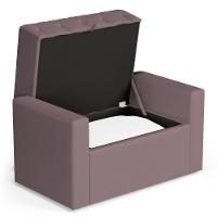 Calçadeira Báu Solteiro Atena 90cm Capitonê Veludo Rosê - Desk Design - 7