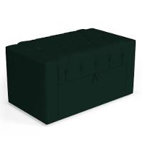 Calçadeira Báu Solteiro Atena 90cm Capitonê Veludo Verde Escuro - Desk Design - 1