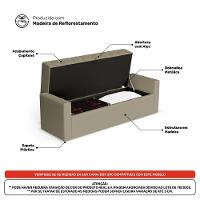 Calçadeira Báu King Size Atena 195cm Capitonê Veludo Bege - Desk Design - 5