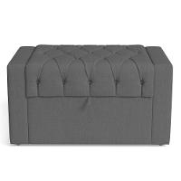 Calçadeira Báu Solteiro Atena 90cm Capitonê Linho Cinza Escuro - Desk Design - 3