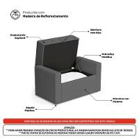 Calçadeira Báu Solteiro Atena 90cm Capitonê Linho Cinza Escuro - Desk Design - 5