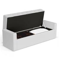 Calçadeira Báu Queen Size Atena 160cm Capitonê Sintético Branco - Desk Design - 3