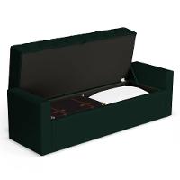 Calçadeira Báu Queen Size Atena 160cm Capitonê Veludo Verde Escuro - Desk Design - 7
