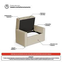 Calçadeira Báu Solteiro Atena 90cm Capitonê Suede Bege Claro - Desk Design