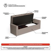 Calçadeira Báu King Size Atena 195cm Capitonê Suede Bege - Desk Design