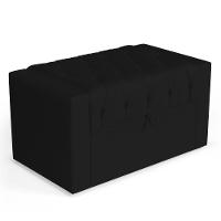 Calçadeira Báu Solteiro Atena 90cm Capitonê Suede Preto - Desk Design - 1