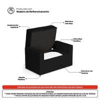 Calçadeira Báu Solteiro Atena 90cm Capitonê Suede Preto - Desk Design