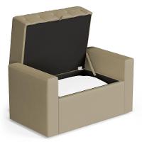 Calçadeira Báu Solteiro Atena 90cm Capitonê Suede Bege - Desk Design - 3