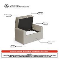 Calçadeira Báu Solteiro Atena 90cm Capitonê Sintético Bege - Desk Design