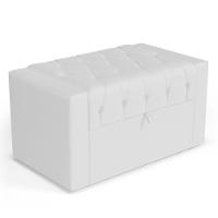 Calçadeira Báu Solteiro Atena 90cm Capitonê Sintético Branco - Desk Design - 1