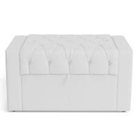 Calçadeira Báu Solteiro Atena 90cm Capitonê Sintético Branco - Desk Design - 2