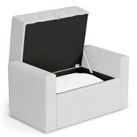Calçadeira Báu Solteiro Atena 90cm Capitonê Sintético Branco - Desk Design - 3
