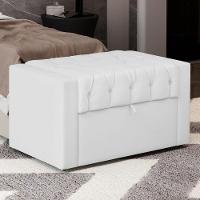 Calçadeira Báu Solteiro Atena 90cm Capitonê Sintético Branco - Desk Design - 5