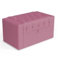 Calçadeira Báu Solteiro Atena 90cm Capitonê Suede Rosa - Desk Design - 1