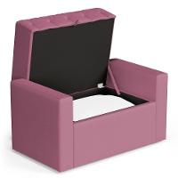 Calçadeira Báu Solteiro Atena 90cm Capitonê Suede Rosa - Desk Design - 3