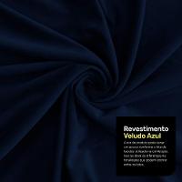 Calçadeira Báu King Size Atena 195cm Capitonê Veludo Azul Marinho - Desk Design - 2