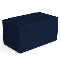 Calçadeira Báu Solteiro Atena 90cm Capitonê Suede Azul Marinho - Desk Design - 1