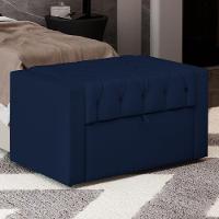 Calçadeira Báu Solteiro Atena 90cm Capitonê Suede Azul Marinho - Desk Design - 5