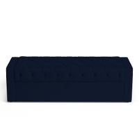 Calçadeira Báu Casal Padrão Atena 140cm Capitonê Suede Azul Marinho - Desk Design - 2