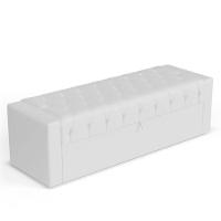 Calçadeira Báu Casal Padrão Atena 140cm Capitonê Sintético Branco - Desk Design - 1