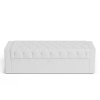 Calçadeira Báu Casal Padrão Atena 140cm Capitonê Sintético Branco - Desk Design - 2