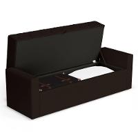 Calçadeira Báu King Size Atena 195cm Capitonê Sintético Marrom - Desk Design - 3
