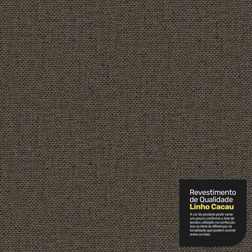 Calçadeira Báu Solteiro Atena 90cm Capitonê Linho Cacau - Desk Design - 2