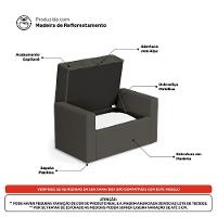 Calçadeira Báu Solteiro Atena 90cm Capitonê Linho Cacau - Desk Design - 5