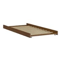 Cama Auxiliar De Solteiro Madeira Maciça Para Colchão 88 X 188 Cm Com Rodízios Cr35208 Castanho - 1