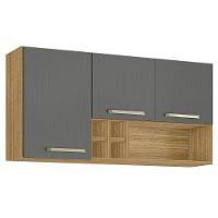 Armário Suspenso 1 Prateleira E 3 Portas San Freijó Gris - 1