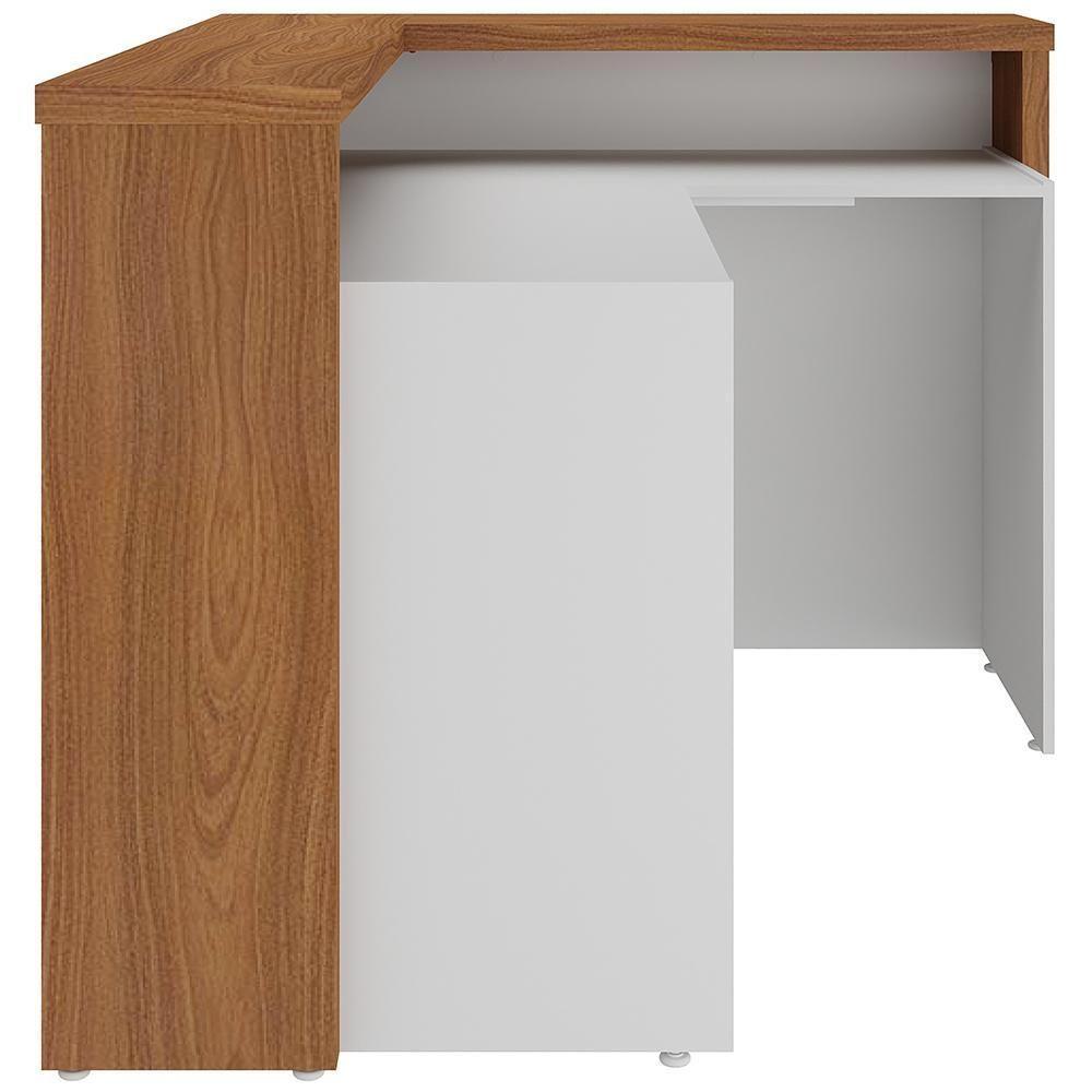 Balcão De Atendimento Para Recepção Em L Unik A02 Freijó Branco - Lyam Decor - 5