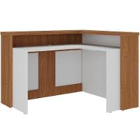 Balcão De Atendimento Para Recepção Em L Unik A02 Freijó Branco - Lyam Decor - 3