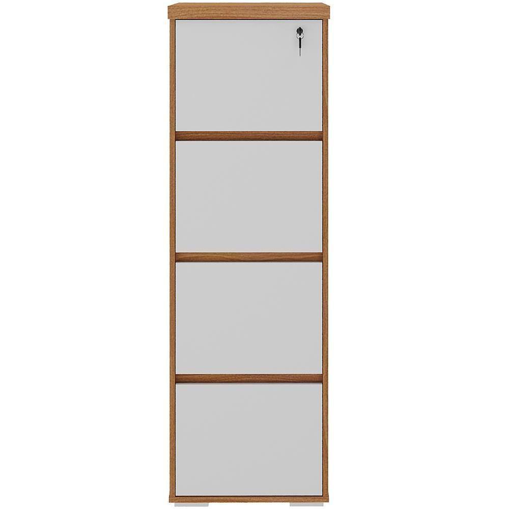 Armário Para Escritório Arquivo 04 Gavetas Com Chave Unik A02 Freijó Branco - 7