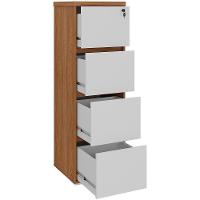 Armário Para Escritório Arquivo 04 Gavetas Com Chave Unik A02 Freijó Branco