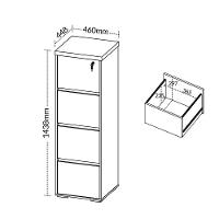 Armário Para Escritório Arquivo 04 Gavetas Com Chave Unik A02 Freijó Branco - 9